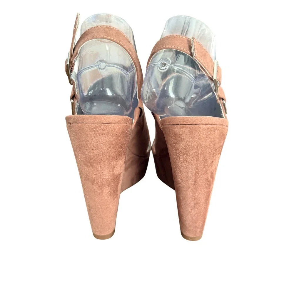 Carlos by Carlos Santana Womens‎ Dusty Rose Faux Suede Platform Wedge Size 8